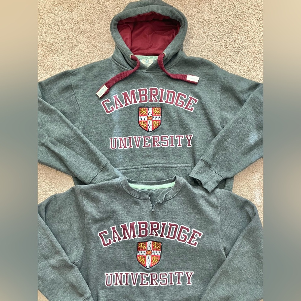 Vintage Cambridge University Sweatshirt Lot Of 2 Adult Unisex M/L Embroidered